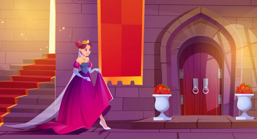 הנרדמת רצה במדרגות הטירה אתר סיפור קטן