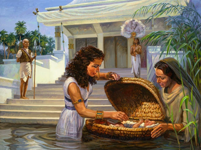 בת פרעה מוצאת את משה בתיבה - אתר סיפור קטן