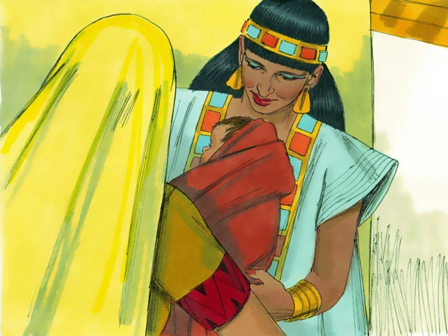 בת פרעה נותנת ליוכבד את משה - אתר סיפור קטן