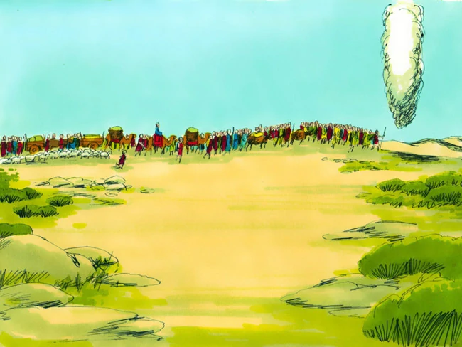 עמוד הענן מוביל את בני ישראל - אתר סיפור קטן